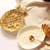 Creative Gold Pineapple Ceramic Storage Tray Golden Pineapple Jewelry Pallet Food Pallet Dry Fruit Plate Home Decoration Plate204y