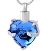 IJD9790 Always In My Heart Geburtsstein-Kristall-Urnen-Halskette, Herz-Gedenk-Andenken-Anhänger, Aschehalter, Feuerbestattungsschmuck für Ash261t