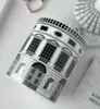 Retro House Decorative Candle Holder Castle Plate Creative White Black Geometric Lines Home Decor262B