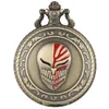 Steampunk Mask Design Orologio da taschino al quarzo Orologio in bronzo freddo con collana Fob Catena Souvenir Gioielli Regali Uomo Donna