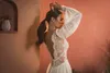 Style Bohemian Country A Line Dresses Long Sleeve Backless V Neck Lace Appliqued Boho Chiffon Wedding Dress Bridal Gowns Vestidos ppliqued estidos