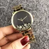 Fashion M design Brand women's Girl Star style Metal steel band Quartz Wrist Watch M62