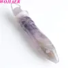 WOJIERIER Natuursteen Turkoois Purple Crystal Hanger Pendulum Voor Dowsing Cone Reiki Bead Amulet Pendule Divination Sieraden (geen ketting) DBE900