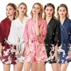 New Women Sleepwear Ladies Sexy Rayon Short Robe Women Elegant Print Nightgowns Kimono Bathrobe Flower Nightdress