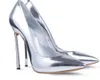 Vrouwen pompen lente puntige neus goud zilver PU lederen jurk pumps schoenen dames bruiloft schoenen hoge hakken