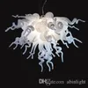 Modern kunstdecor kroonluchters armatuur wit geblazen murano -stijl glasverlichting led licht bron bruiloft decoratie glas kroonluchter