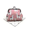 Dessin animé alpaga animaux femmes mini portefeuilles enfants mignons porte-monnaie dames moraillon sacs d'argent filles changement sac à main femme pochette pour enfants