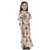 Jolies filles imprimé robe longue mode ananas imprimé à manches longues enfants robe de princesse à volants enfants robes longues S030