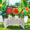 6Pcs Fiesta Carta colorata Fans Round Wheel Pattern Design per Party Home Event