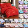 Juegos de cama de flores 4pcs/set luxury 3D imprimido nórdico imprimido fundas de almohada suministros de ropa de cama para el hogar regalos de Navidad envío gratis xd21693