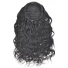 Brazilian curly wavy Drawstring ponytails human hair Extension DIVA Clips 120g Remy Pony tail hair piece wet wave
