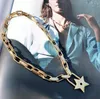 Neue Persönlichkeit Hollowout Metall Lange Kette Coole Einfache Halskette Für Frauen männer Schmuck Geschenke Halskette Kette Fünf Stern Mode Jewe5631535