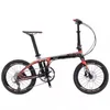 SAVA 20-Zoll-Faltrad von Youpin, 10,4 kg tragbares 9-Gang-Fahrrad aus Kohlefaser, maximale Belastung 110 kg – SchwarzRot