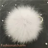 13cm/5" echter natürlicher blauer Fuchspelzknäuel Pompom Handtasche Schlüsselanhänger Anhänger Schlüsselanhänger Quasten