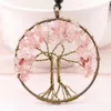 Only Pendant Charm Tree of Life Pendant without Rope Chain Tree Root Acrylic Beaded 8 Color Jewelry Making Parts Natural Stone Jewellery