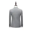 Light Grey Groom Tuxedos Double-Breasted Men Wedding Tuxedos Peak Lapel Jacket Blazer Men Dinner/Darty Suit(Jacket+Pants+Vest)
