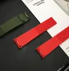 21mm Zwart Rood Groen siliconen Rubber Horlogeband Voor band voor Aquanaut serie 5164a 5167a Horloge band Lente bar245T