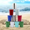 8 가지 색상 9oz 아동용 밀크 컵 스테인레스 스틸 컵 스템리스 와인 유리 뚜껑 및 밀짚 수화 쿨러 CCA11283 25pcs