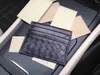 Designer Luxury Mini Hand Bag Lambskin Antik handv￤vd korth￥llare Knitting Coin Purse Fashion ￤kta l￤der Multi-kortvinge297m