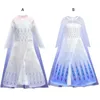 Meninas Dress Up para o traje menina manga comprida Com Manto Snow Queen 2 fantasia de Halloween Pageant roupas de festa Kids Clothing M1445