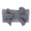 2021 Mjuk nylon Jacquard Hårtillbehör Barns hårband Baby Super Stretch Bow Girls Big Bows Solid Headbands