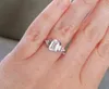 Simples 925 Prata Diamante Romântico Feminino Engagement Wedding Ring Tamanho 6-10