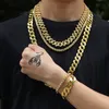 Collana a catena cubana in oro bianco giallo di alta qualità Set di braccialetti per uomini Regola di gioielli hip hop 7306241