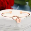 New Fashion Hot Rose Gold/Silver Alloy 26 English Letter Bracelet Snake Chain Charm Bracelet Female Personality Jewelry Christmas gift