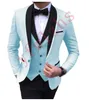 Najnowszy przycisk Groomsmen Szal Lapel Wedding Groom Tuxedos Men Garnitury Ślub / Prom / Dinner Best Man Blazer (kurtka + krawat + kamizelki + spodnie) 915