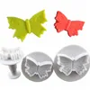 Wysokiej jakości motyl kształt 3 sztuk / zestaw narzędzi cookie DIY 3d Cute Animal Plastikowe Kremówka Ciasto Narzędzia Motyl Cookie Cutter Promocja