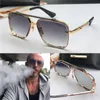 Atacado-novo óculos de sol de luxo homens design metal vintage óculos de sol estilo quadrado sem moldura UV 400 lente com caso original