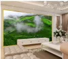 Green rice field foggy 3d landscape background wall 3d murals wallpaper for living room