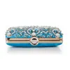 Big White Rhinestone Evening Clutch Handbags Fashion Gemstone Sparkling Women Party Purse Ladies Crystal Long Chain Bags1281N