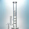 Tubi dell'acqua da 12,6 pollici Narghilè Triplo pettine Perc Gabbia per uccelli Percolatore Olio Dab Rigs Bong in vetro Giunto femmina da 18,8 mm