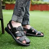 Summer Men's Genuine Leather Sandal Leather Beach Shoes New Casual Comfortable Breathable Cool Slippers Free Transport