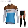 2018 Thermal fleece Cycling Jersey Long Sleeve and Cycling bib Pants Cycling Kits Strap Ciclismo bicicletas MTB Sports Wear B181107490171