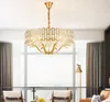 Postmoderne LED luxe K9 lustre en cristal éclairage salon or suspensions nordique chambre suspension luminaires MYY