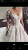 2019 Linia Eleganckie suknie ślubne Sheer Jewel Neck Koronki Appliqued Pearls Country Suknie Ślubne Niestandardowe Dresy Ślubna Plażowa