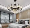 Crystal chandelier modern Nordic chandelier luxury round designer circular metal living room creative personality Villa crystal lamp MYY