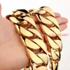 7-40" Heavy Huge Yellow Gold 31mm Wide 316L Stainless Steel Casting Cuban Curb Link Necklace Chain High Quality Mens Jewelry