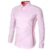 Heren Zakelijke Kleding Patchwork Stripe Gedrukt Lange Mouw Revers Kleding Heren Shirt Casual Dress Shirt Slank