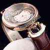 Bovet Amadeo Fleurier Turbilhão Relógio Masculino Quartzo Suíço Ouro Amarelo Esqueleto Mostrador Preto Marcadores Romanos Couro Preto Timezonewatch E10b2