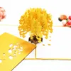 Biglietti d'auguri 3D Carta pop-up per alberi di foglie di ginkgo d'oro per la moglie della mamma Compleanno Grazie congratulazioni San Valentino Regalo per bambini Ornamento di Natale