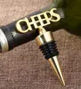 Cheers Red Wine Bottle Stopper Golden CHEERS Wine Stopper Wedding Favors Birthday Party Gifts Wedding Supplies