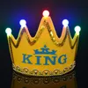 LED Birthday Crown Cap Glowing 5 lamp Crown Hat King Princess Crown Headdress Happy Birthday Decorations Party Glitter Crowns GGA2960-1