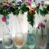 Rensa PVC-plastvasvattenpåse Miljövänlig Vikbar blomma Vase 1500pcs / Lot Reusable Wedding Party Vase Home Decoration