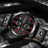 Crrju męskie zegarki najlepsze marka luksusowy kwarc czarny zegarek Mężczyzn Casual Skórzanie Wodoodporne sportowe sport