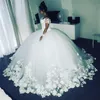 Принцесса белый 3d цветочные свадебные платья 2020 бальное платье с плеча кружева плюс размер африканский арабский черная девушка свадебные платья Vestido de Novia