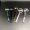 Transparent oljebrännare Rör Solid Färg Klar Pyrex Glas Rökning Rör Pocket Hookahs Shisha Vatten Bongs Tillbehör Handgjorda 1 8ps E19