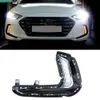 2PCS para Hyundai Elantra 2016 2017 2018 carro LED DRL Daytime Running luz Daylight lâmpada de controle Waterproof luzes-estilo do carro